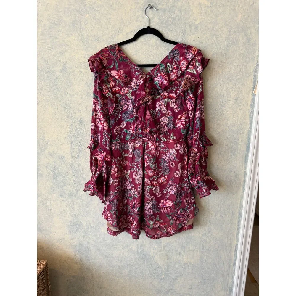 FOR LOVE‎ AND LEMONS BERRY FLORAL ROMPER
